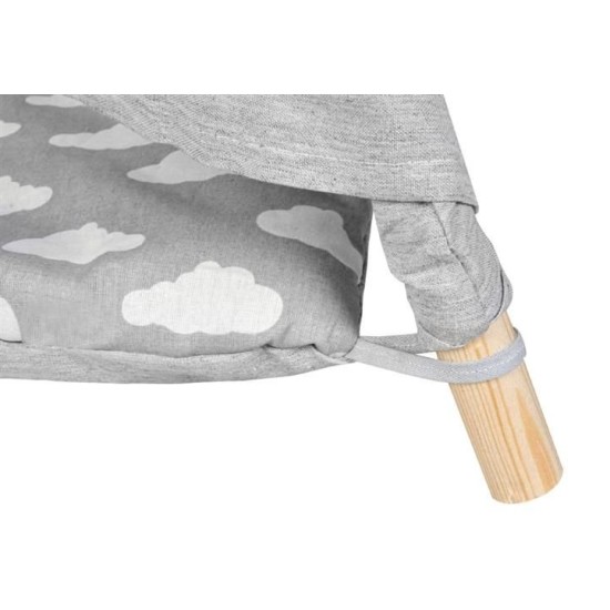 Žaidimų palapinė tipis WIGWAM su minkštu kilimėliu ir 3 pagalvėlėmis Grey
